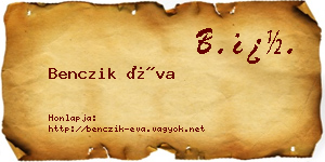Benczik Éva névjegykártya