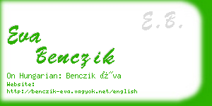 eva benczik business card